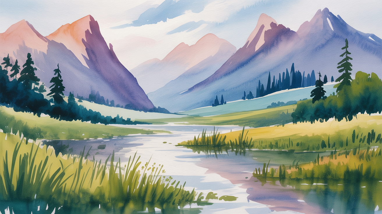 A Beginner's First Watercolor Landscape, Step by Step